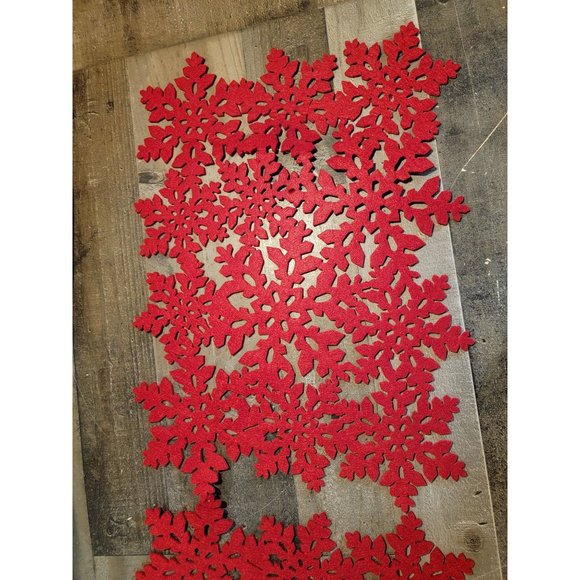 Snowflake xmas placemat red decor set - Picture 3 of 6